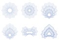 Set of guilloche rosettes PNG format.
