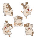 A set of a guinea pigs cartoon