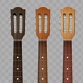 Set of Guitar neck fretboard and headstock Royalty Free Stock Photo