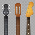 Set of Guitar neck fretboard and headstock