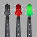 Set of Guitar neck fretboard and headstock Royalty Free Stock Photo