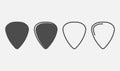 Set of guitar pick icon isolated on white background. Vector illustration Royalty Free Stock Photo