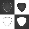 Set guitar pick icon, mediators, vector illustration. Royalty Free Stock Photo