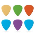 Set of guitar pick isolated on white background. Vector illustration Royalty Free Stock Photo