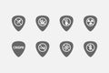 Set of guitar plectrums with health and wellness related icons