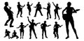 Guitarist Musicians Silhouettes Set