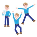 Set of a guys in different poses Royalty Free Stock Photo