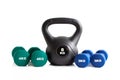 Isolation of gym exercise equipment set