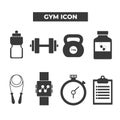 Set Of 8 Gym Icons Royalty Free Stock Photo