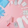 Set for gynecological examination instruments and treatments