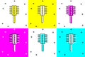 Set Hairbrush icon isolated on color background. Comb hair sign. Barber symbol. Vector Illustration Royalty Free Stock Photo