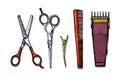 Set of hairdressers tools Royalty Free Stock Photo