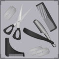 A set of hairdressing tools