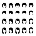 Set of hairstyle silhouette, vector