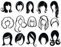 Set of hairstyle silhouette, vector design