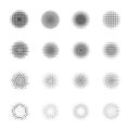 Set of Halftone circles isolated on white background.Collection Royalty Free Stock Photo