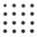 Set of Halftone circles on white background.Collection of halftone effect dot patterns.Vector illustration. Royalty Free Stock Photo