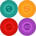 Set Halftone comics red, blue, violet, yellow vector background Royalty Free Stock Photo