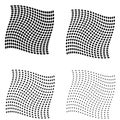 Set of Halftone curved squares isolated on the white background. Royalty Free Stock Photo