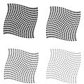 Set of Halftone curved squares isolated on the white background.