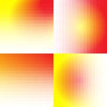 Set of halftone dots backgrounds. Abstract comic backdrop with gradient in yellow and red colors . Royalty Free Stock Photo