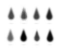 Set of halftone dots gradient pattern texture isolated on white background Royalty Free Stock Photo