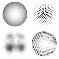 Set of halftone spheres. illustration Royalty Free Stock Photo