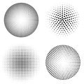 Set of halftone spheres. vector illustration Royalty Free Stock Photo