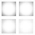 Set of Halftone squares isolated on the white background. Collection of halftone effect dot patterns. Rectangle black illustration