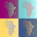 Set of halftone vector Africa map