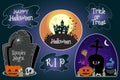 Set of halloweeen stickers, badges, scrapbooking elements. Happy halloween set. Halloween party.