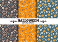 Set of halloween backgrounds. Collection of seamless patterns