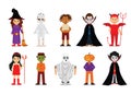 Set of Halloween cartoon characters. Royalty Free Stock Photo