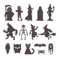 Set of Halloween character silhouettes