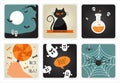 Set of Halloween Concepts. Vector Illustration