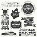 Set of halloween decorative elements. Vector