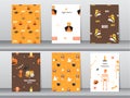 Set of Halloween different seamless patterns,texture,wallpaper, background,cute,Vector illustrations.