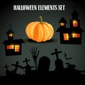 Set of halloween elements Royalty Free Stock Photo