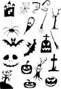 Set of halloween hand drawing vectors