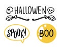 Set of Halloween headers, lettering. On a transparent background Royalty Free Stock Photo