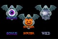 Set Halloween icons for slots, bonus, scatter and wild