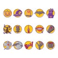 set of halloween icons. Vector illustration decorative design Royalty Free Stock Photo