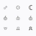 Set of halloween icons vector Royalty Free Stock Photo