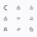 Set of halloween icons vector Royalty Free Stock Photo