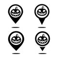 Halloween location pin icon. Horror place map pinpoint Royalty Free Stock Photo