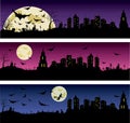 Set of Halloween night banners Royalty Free Stock Photo