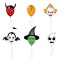 Set halloween party balloons monsters illustration Royalty Free Stock Photo