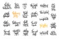 Set of 25 halloween party hand lettering inscription