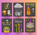 Set of Halloween posters or greeting card Royalty Free Stock Photo