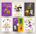 Set of Halloween posters or greeting card